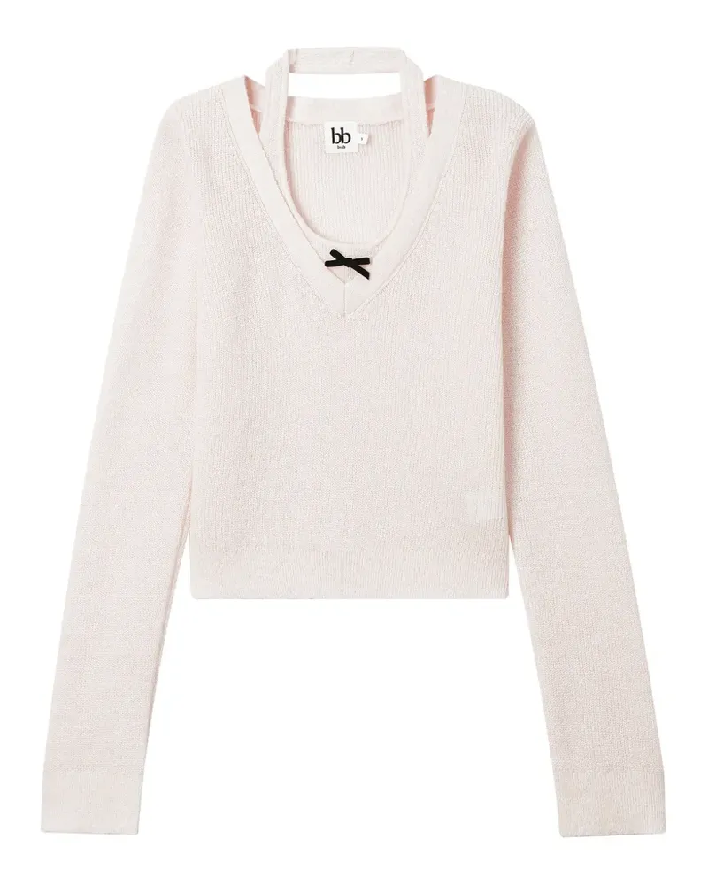 b+ab Pullover im Layering-Look mit Schleife - Rosa Rosa