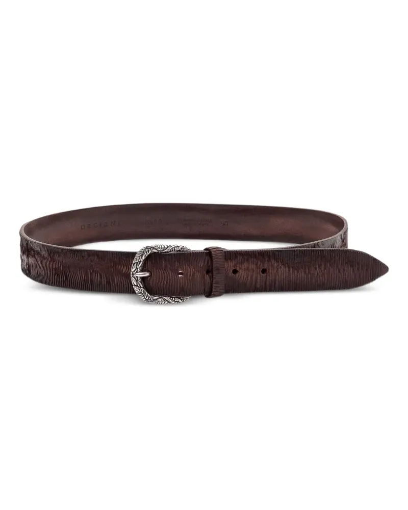 Orciani Blade embossed belt - Braun Braun