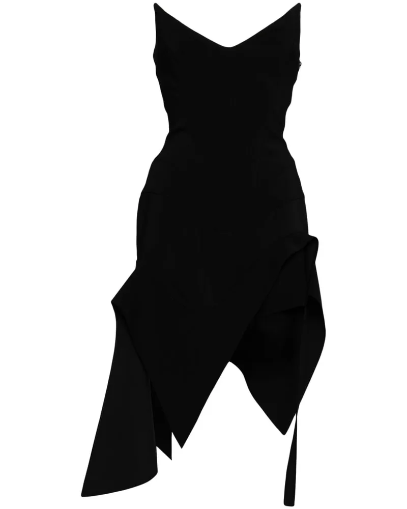Thierry Mugler Asymmetrisches Bustier-Minikleid - Schwarz Schwarz