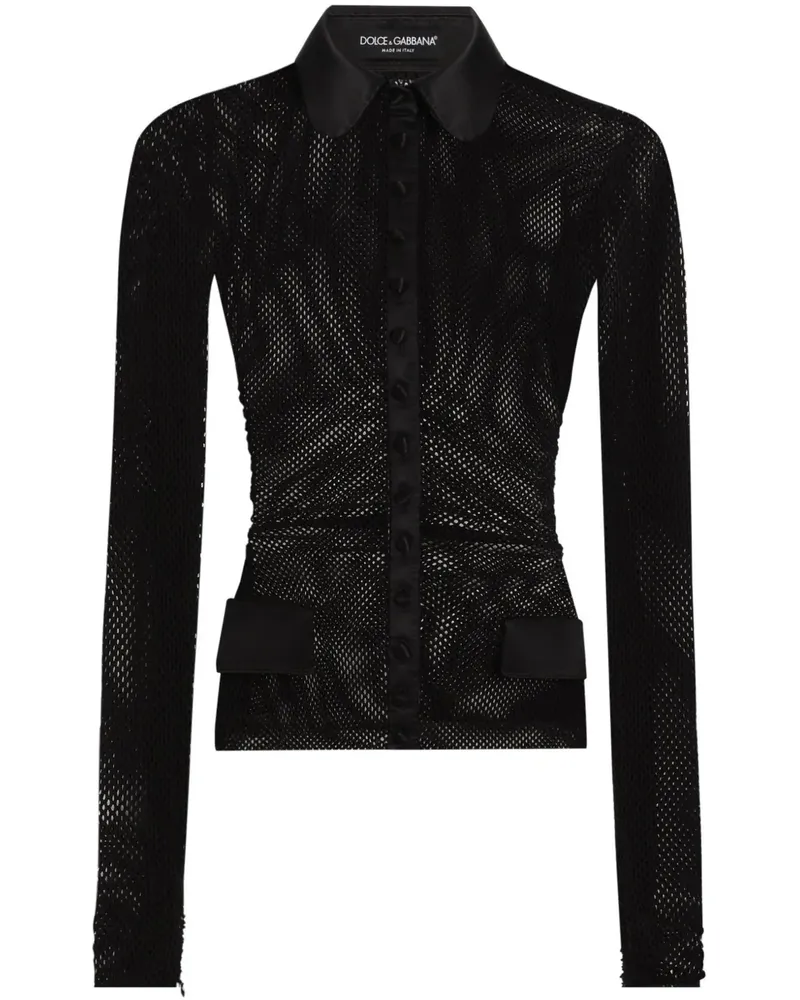 Dolce & Gabbana Hemd aus Mesh - Schwarz Schwarz