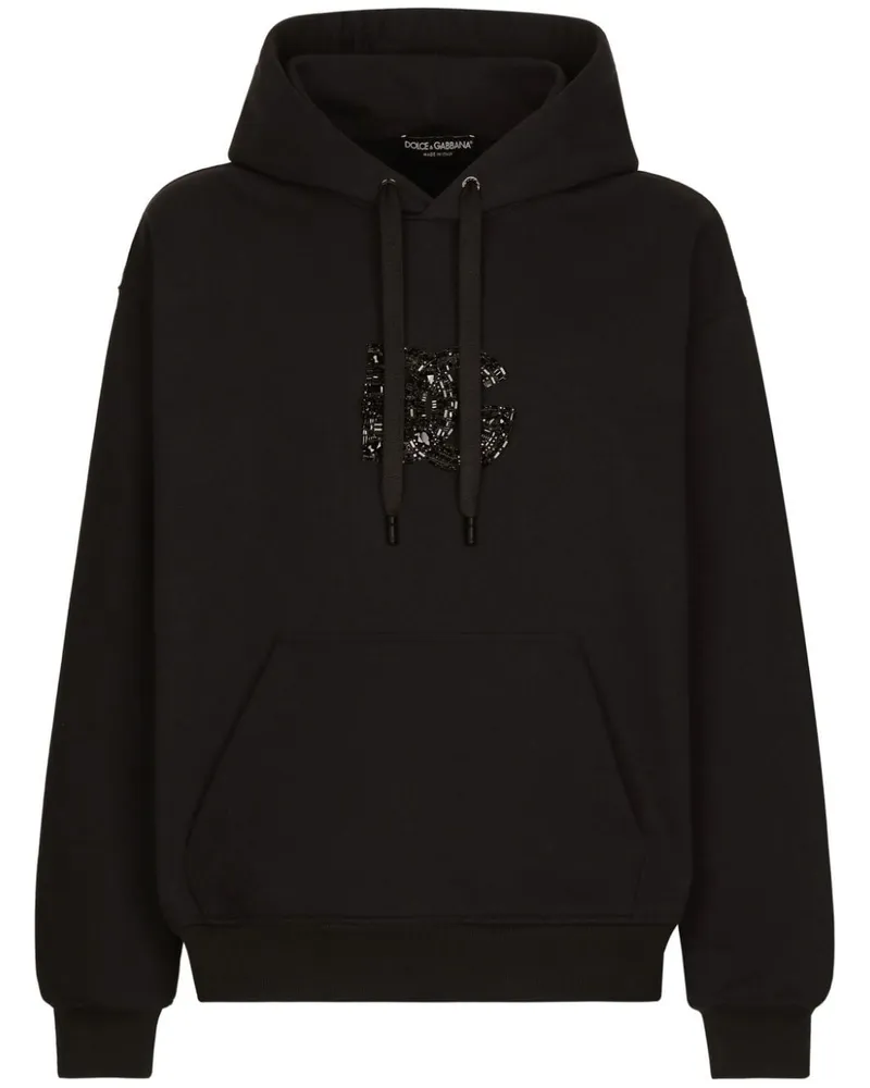Dolce & Gabbana Hoodie mit Strass - Schwarz Schwarz