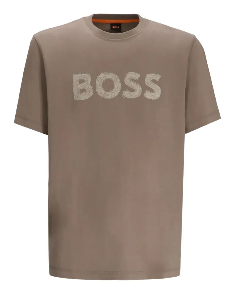 HUGO BOSS T-Shirt mit Logo-Artwork - Braun Braun