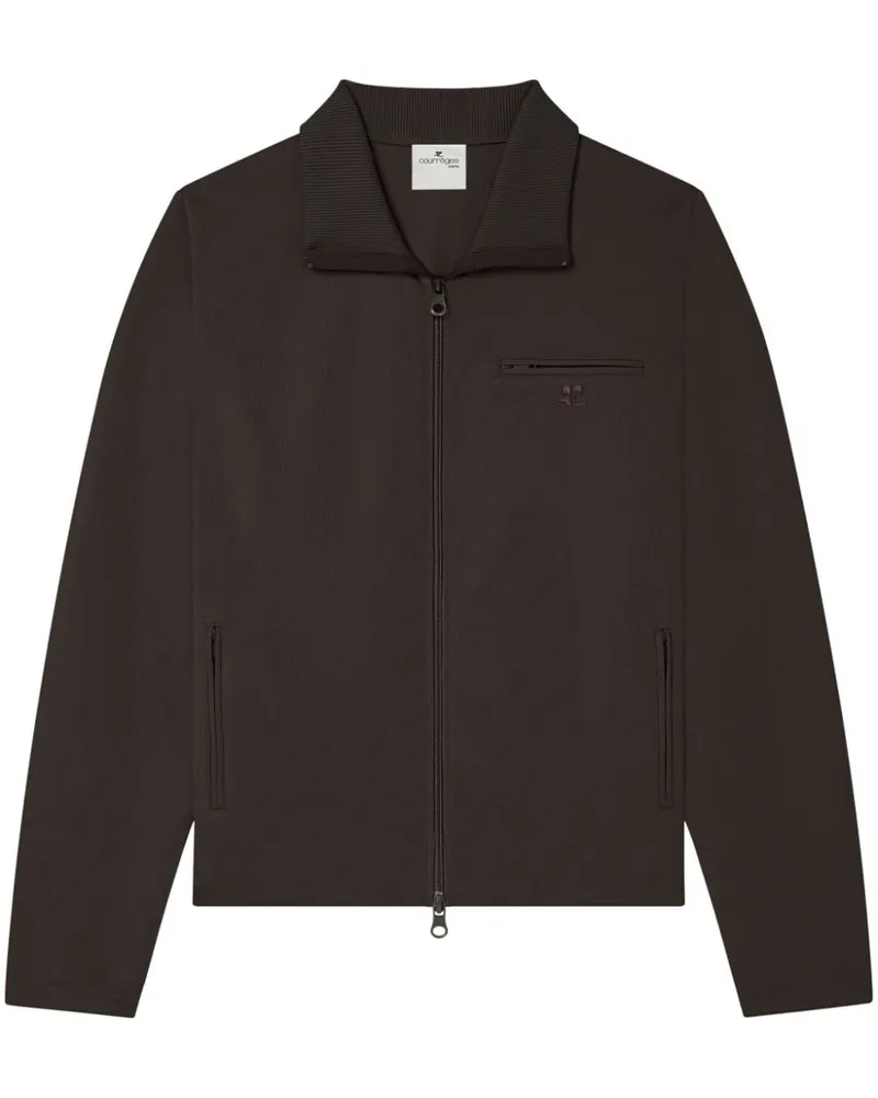 Courrèges Jerseyjacke mit Logo-Stickerei - Braun Braun