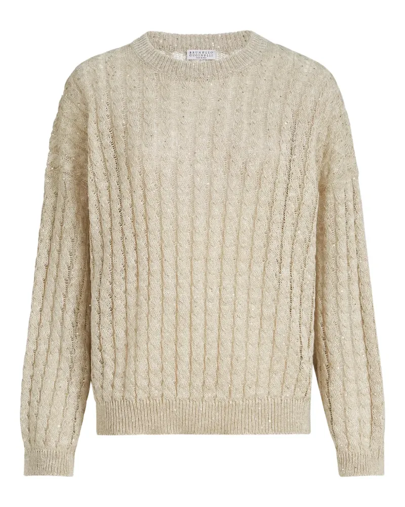 Brunello Cucinelli Pullover mit Zopfmuster - Nude Nude