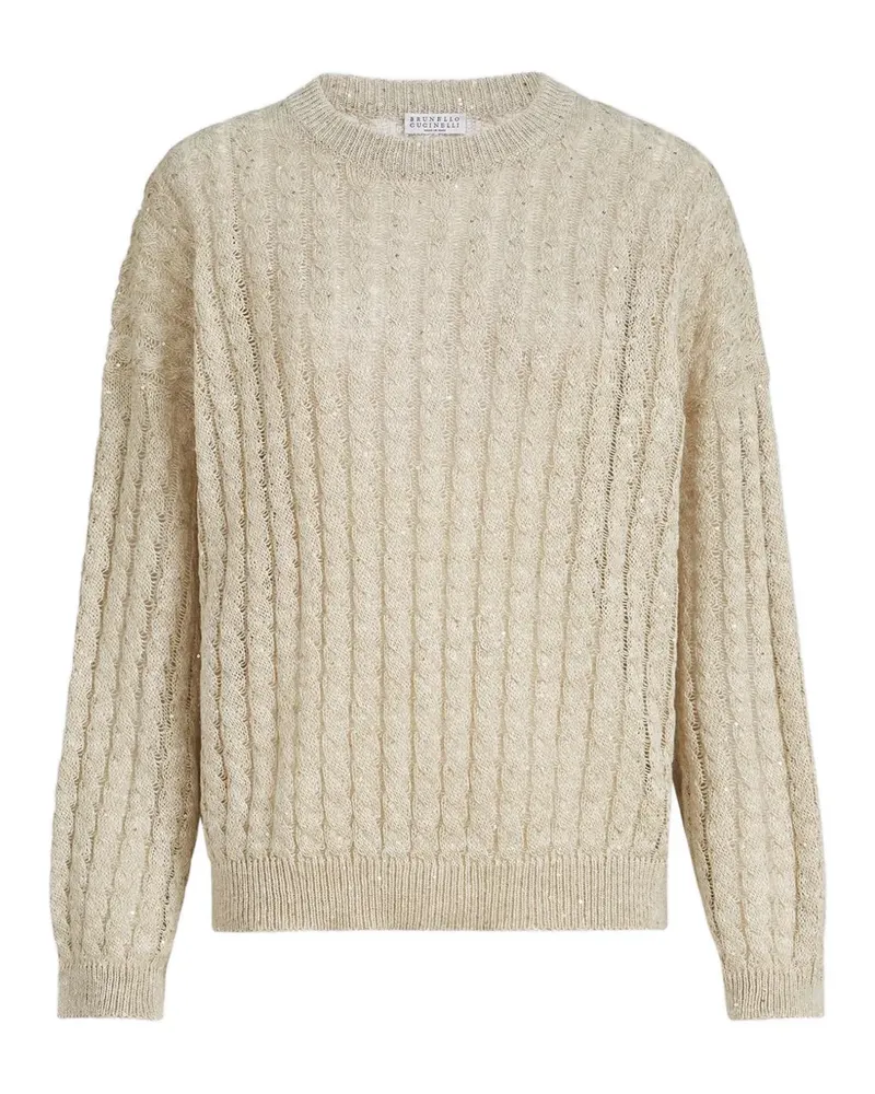 Brunello Cucinelli Pullover mit Zopfmuster - Nude Nude