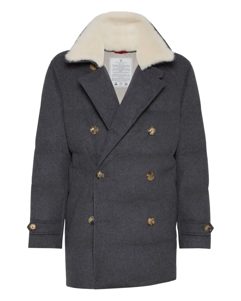 Brunello Cucinelli Doppelreihiger Mantel - Grau Grau