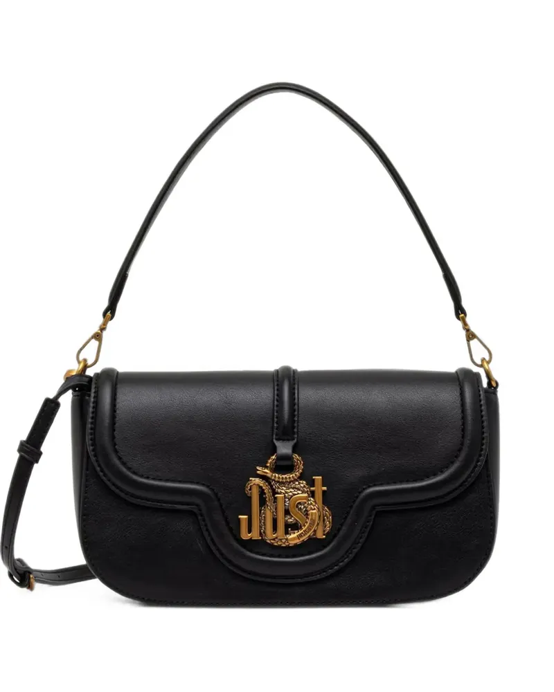 Just Cavalli Just Snake Schultertasche mit Logo - Schwarz Schwarz