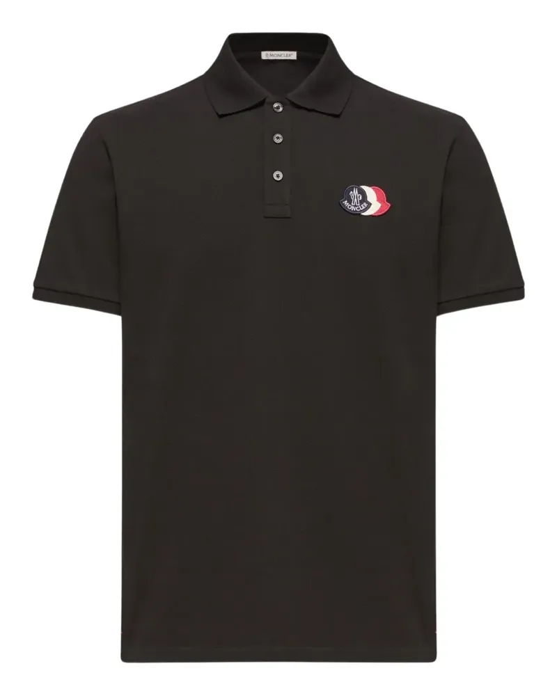 Moncler logo detail polo shirt - Schwarz Schwarz