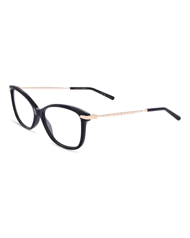 Carolina Herrera New York Cat-Eye-Brille mit Kristallen - Schwarz Schwarz