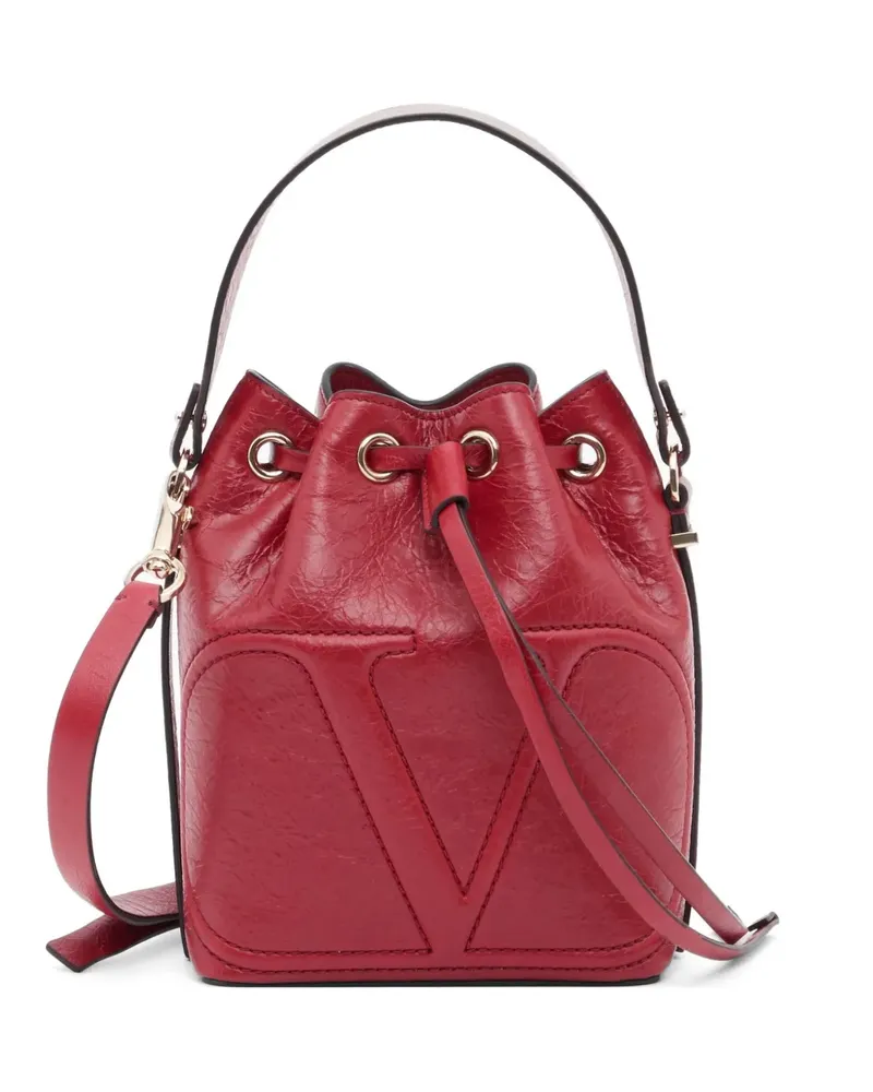 Valentino Garavani VLogo Walk bucket bag in nappa-leather - Rot Rot