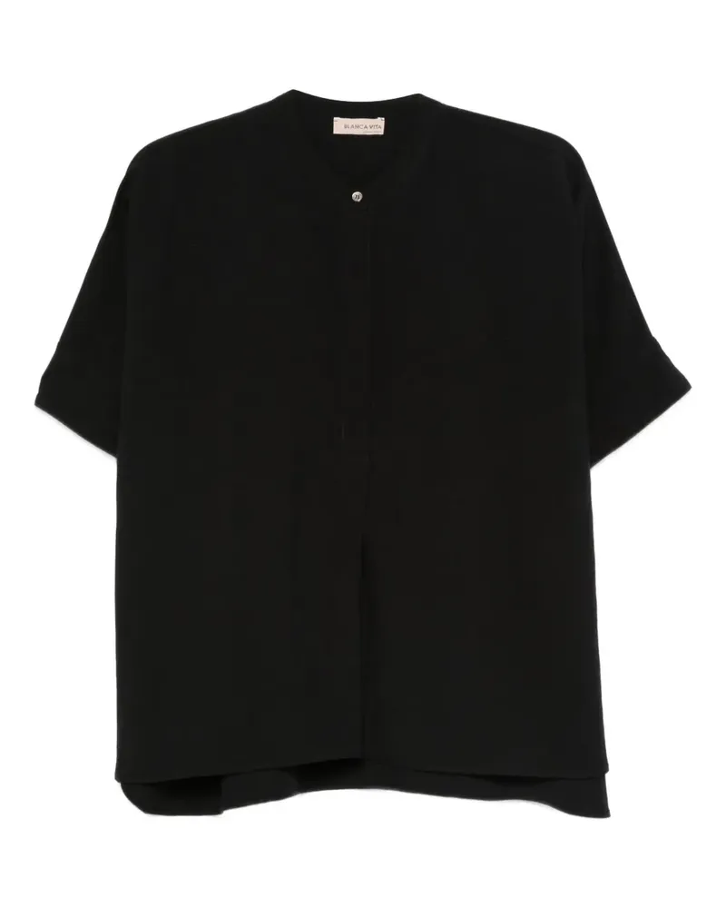 Blanca T-Shirt mit Knöpfen - Schwarz Schwarz
