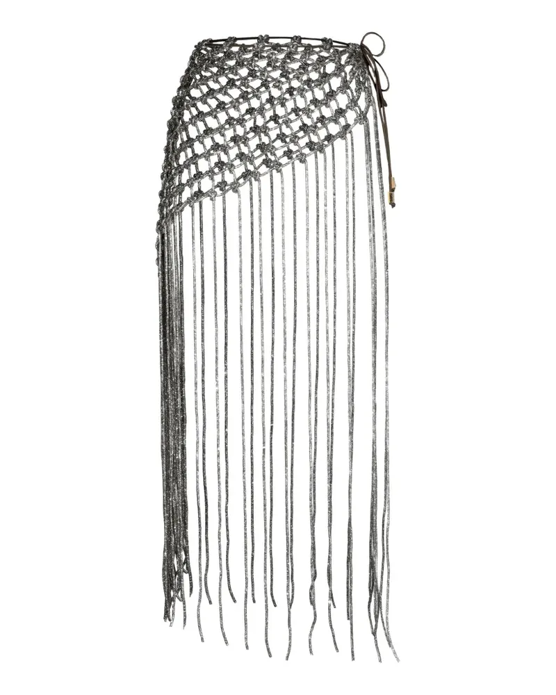 HIBOURAMA Crystal Pareo fringed skirt - Grau Grau