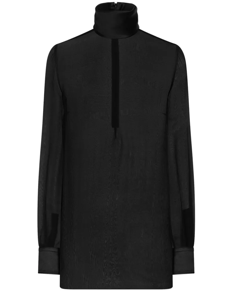 Dolce & Gabbana Bluse mit Stehkragen - Schwarz Schwarz
