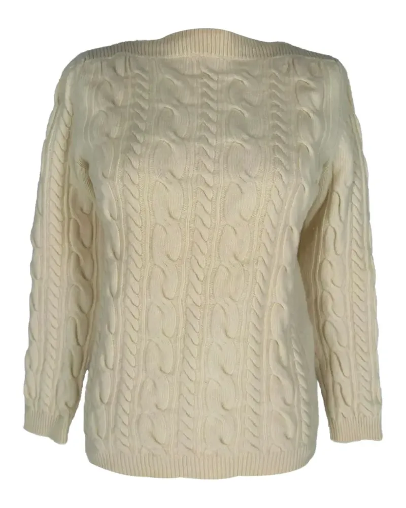 Max Mara Boat Neck cable-knit sweater - Nude Nude