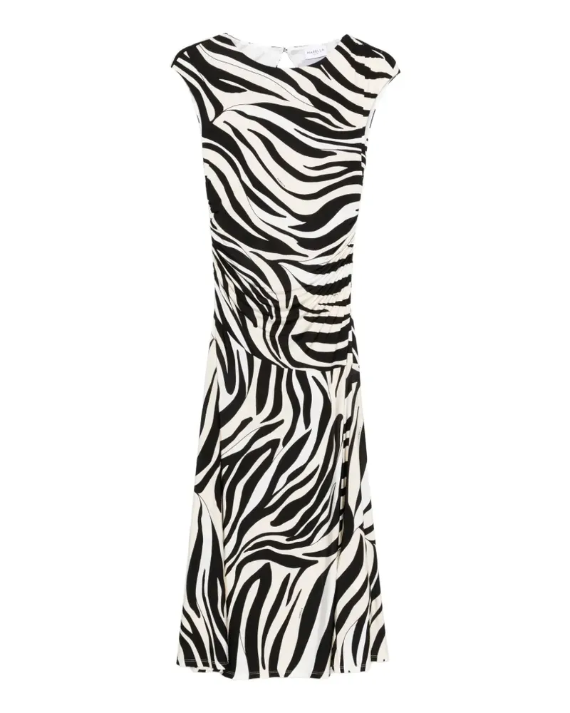 MARELLA Rugiada zebra-pattern midi dress - Schwarz Schwarz