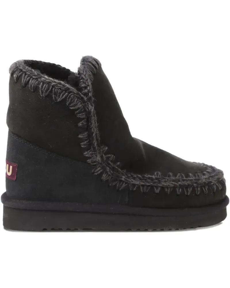 Mou Stiefel mit Ziernähten - Schwarz Schwarz