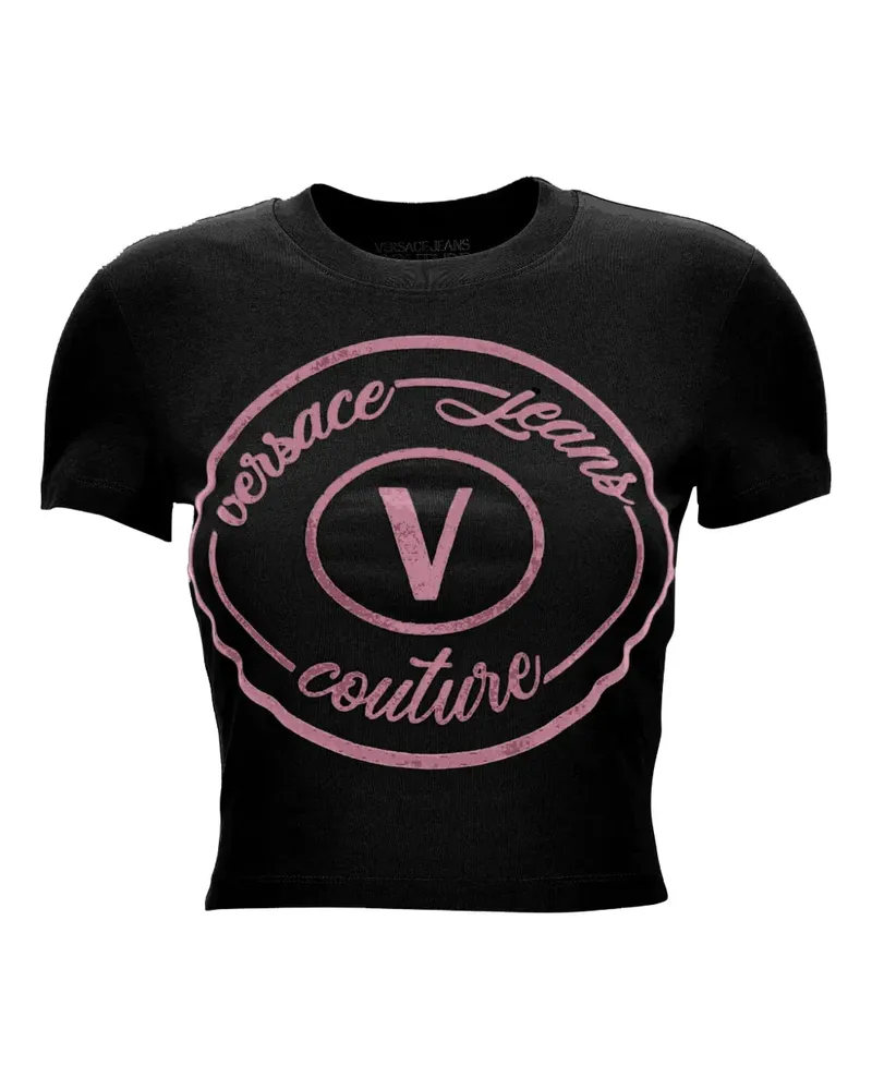 Versace Jeans T-Shirt mit Logo-Print - Schwarz Schwarz