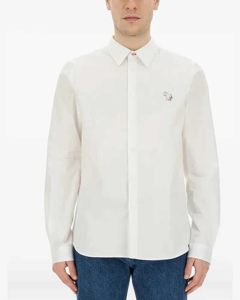 Paul Smith embroidered-logo shirt - Weiß Weiß