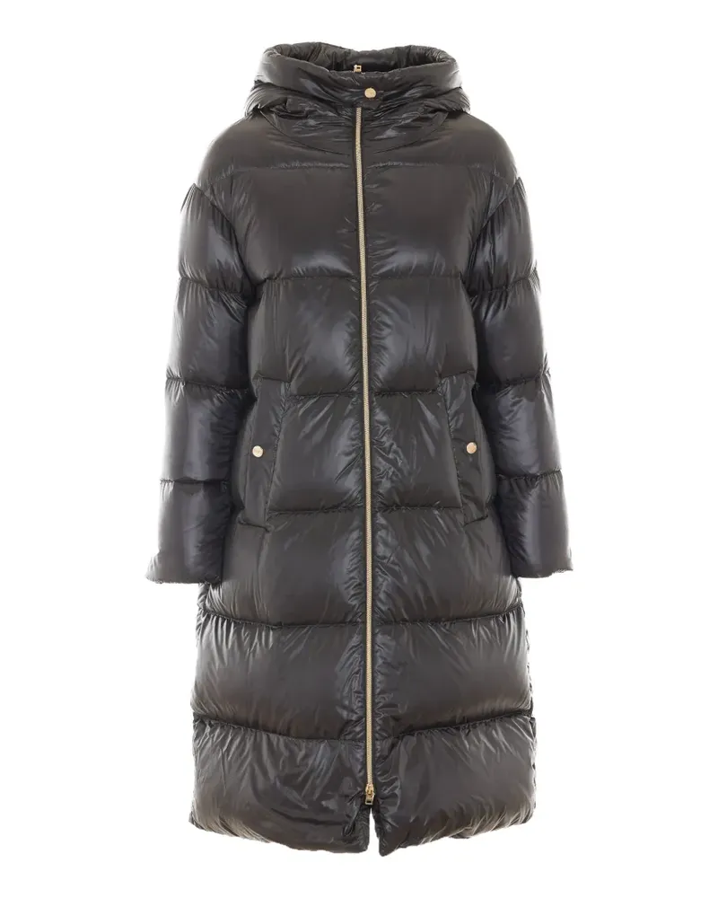 Herno padded-hooded oversized coat - Schwarz Schwarz