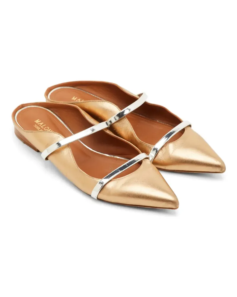 Malone Souliers Maureen pointed-toe mules - Gold Gold