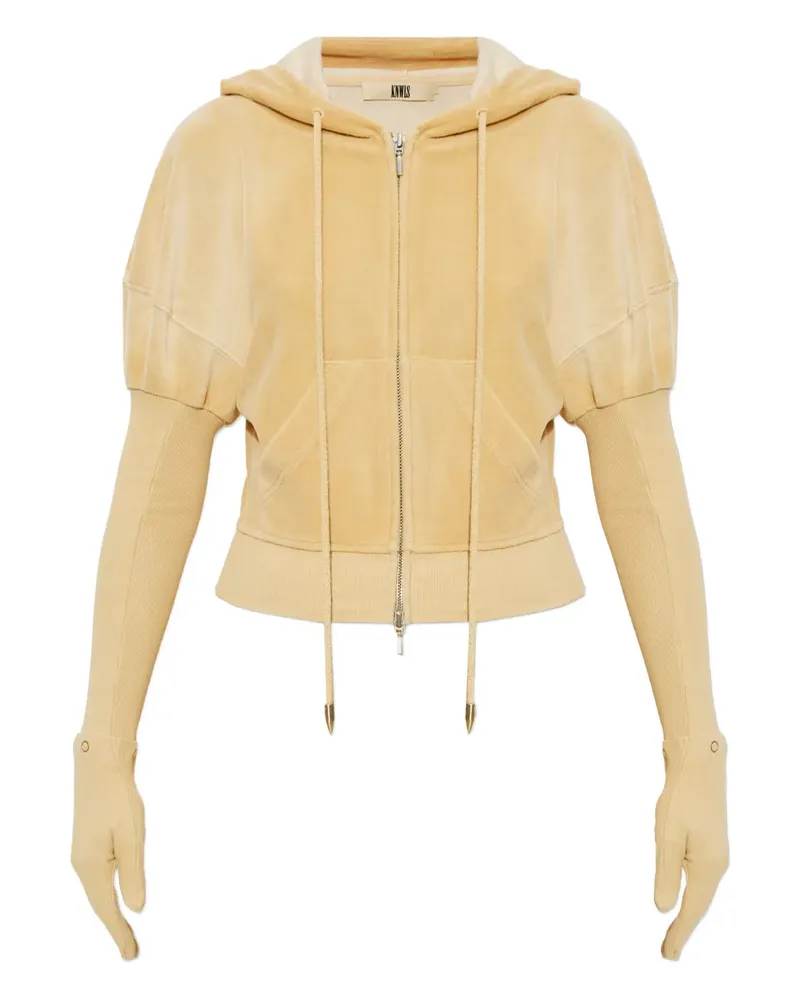 Charlotte Knowles Paris Hoodie aus Samt mit Reißverschluss - Gelb Gelb