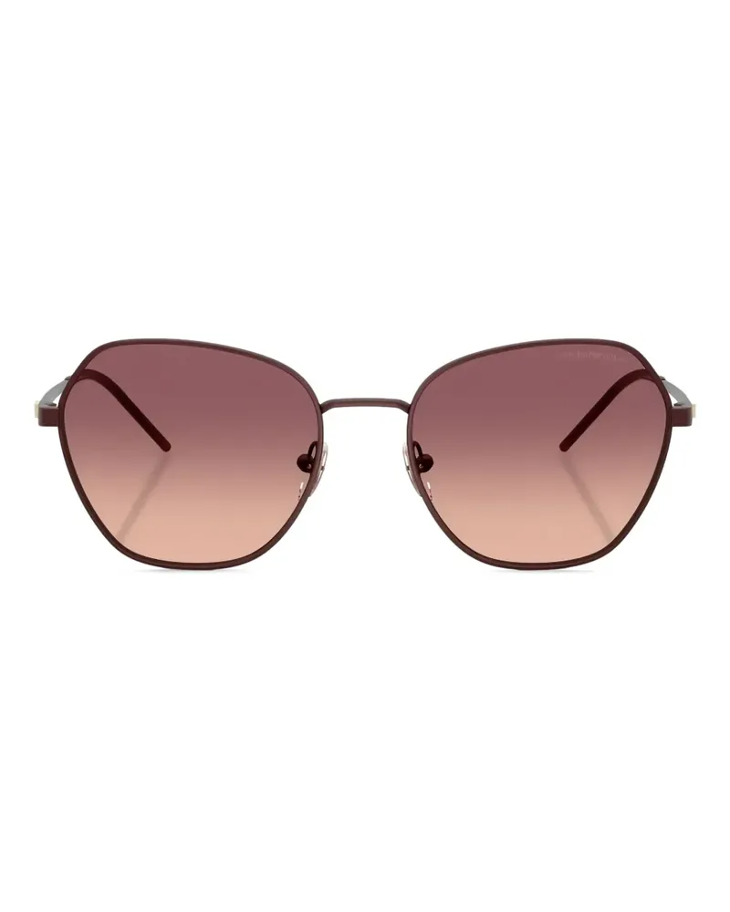 Emporio Armani Sonnenbrille mit geometrischem Gestell - Matte Bordeaux Matte
