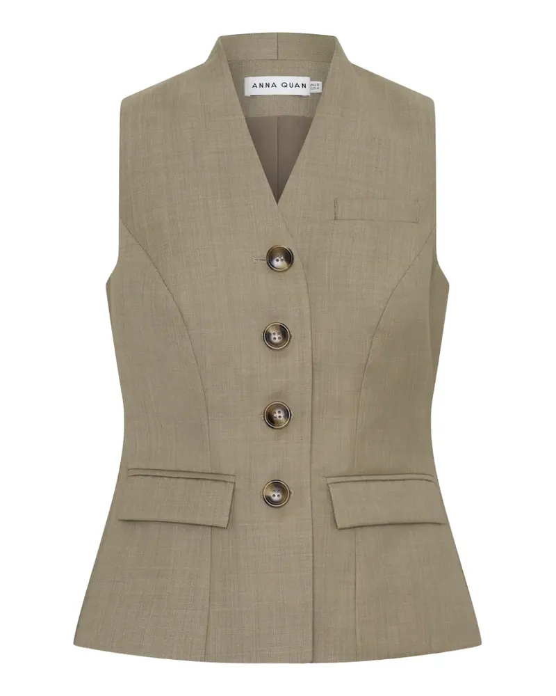 Anna Quan Reid button-up tailored vest - Nude Nude