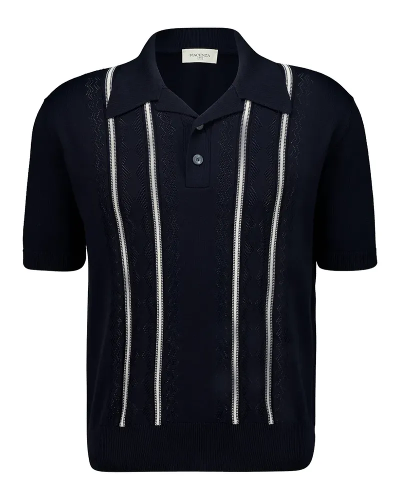 Piacenza Cashmere Poloshirt mit Knopfleiste - Blau Blau