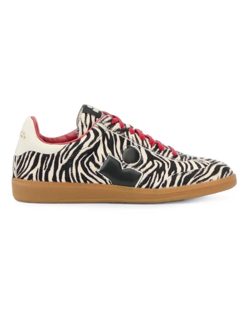 Isabel Marant Bryce zebra-print leather sneakers - Weiß Weiß