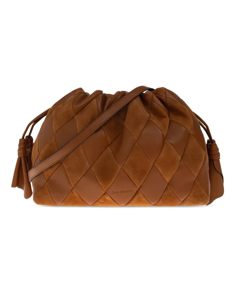 Zimmermann Mittelgroße Cloud 91 Clutch im Patchwork-Look - Braun Braun