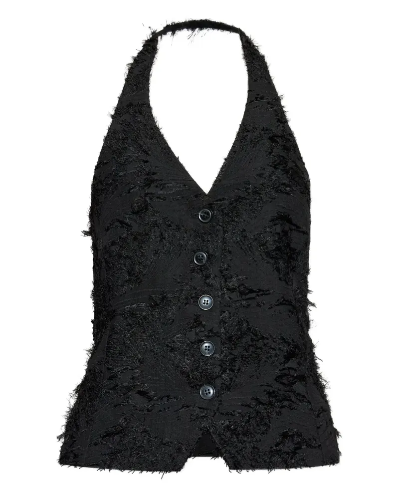 Samsøe & Samsøe Salazio Neckholder-Top mit Federn - Schwarz Schwarz