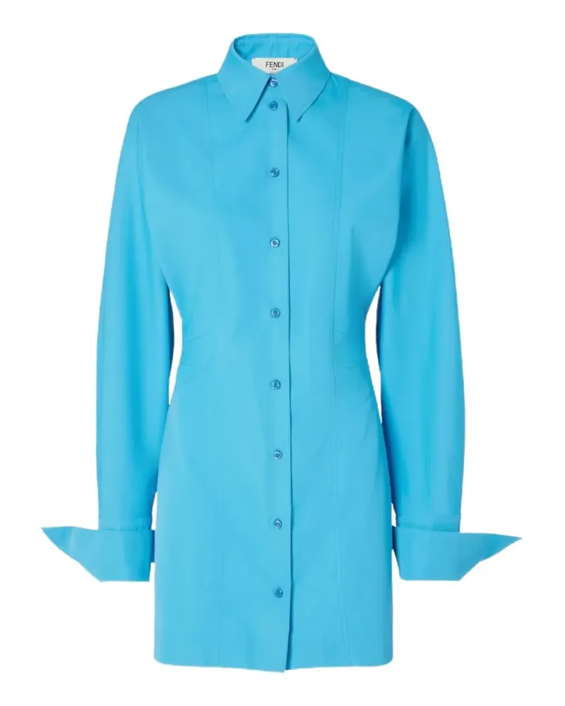 Fendi buttoned collared dress - Blau Blau