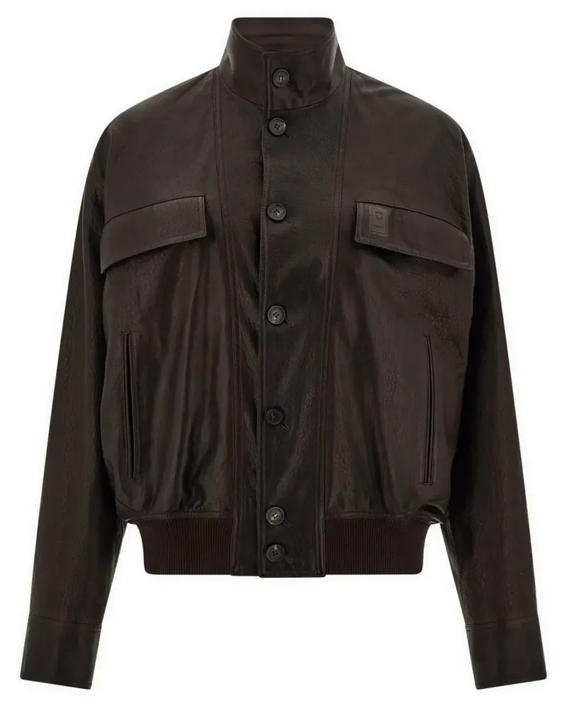 Ferragamo Klassische Lederjacke - Braun Braun