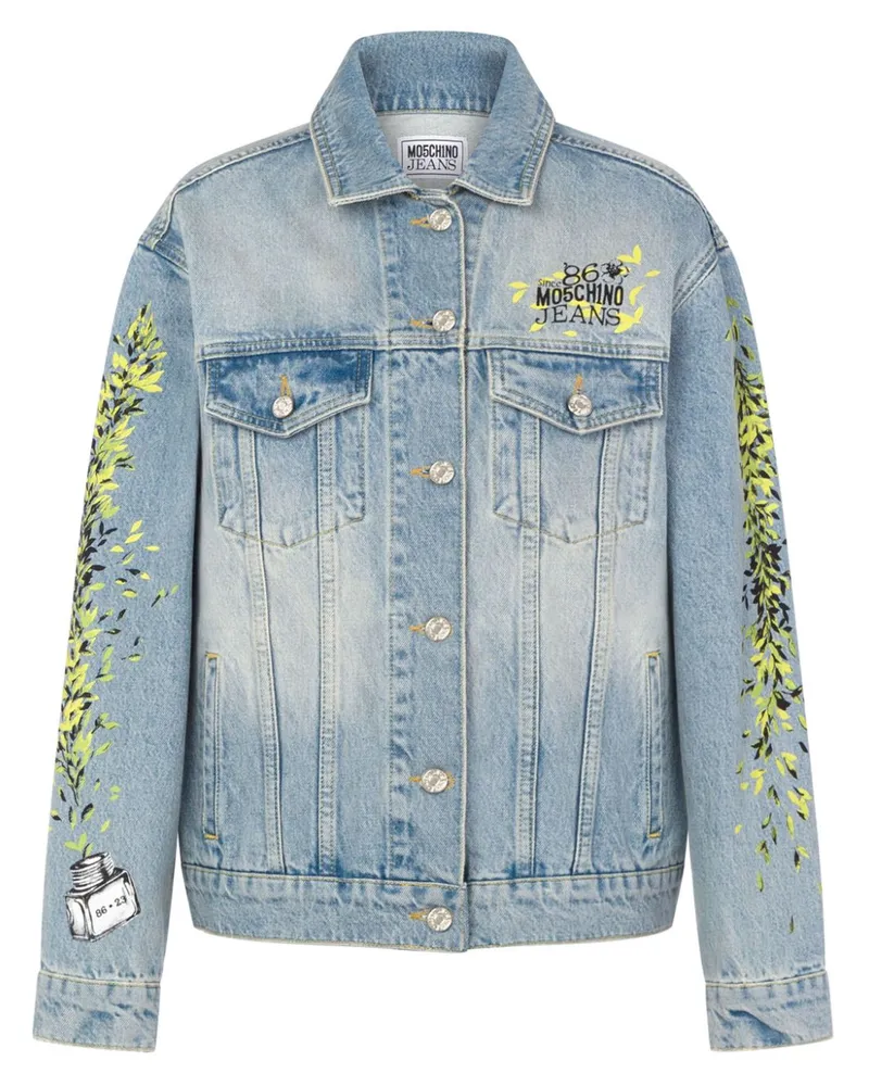 Moschino Jeansjacke mit Stickerei Blue