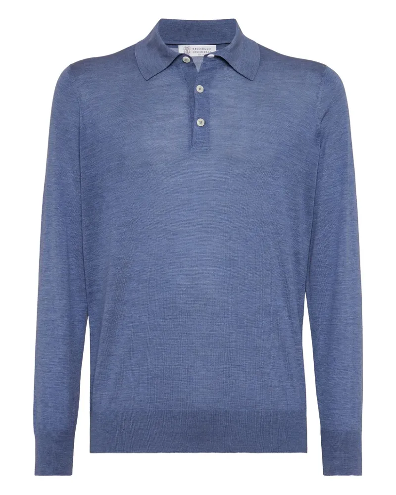 Brunello Cucinelli Gestricktes Poloshirt - Blau Blau