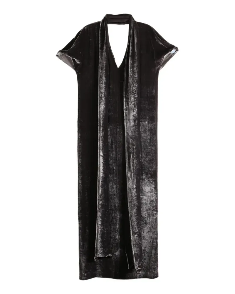 Cortana Iris velvet V-neck maxi dress - Schwarz Schwarz