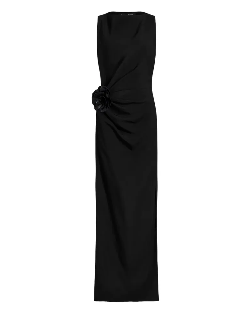 Proenza Schouler flower-embellished draped dress - Schwarz Schwarz