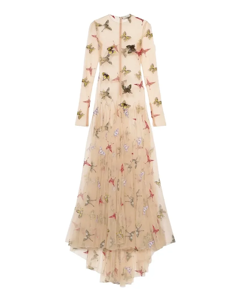 Blumarine Minikleid mit Schmetterlingen - Nude Nude