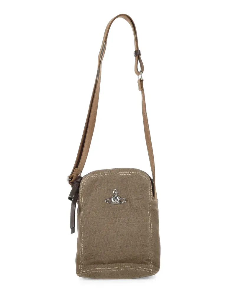 Vivienne Westwood Schultertasche mit Logo-Schild - Grün Grün
