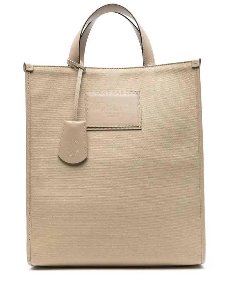 Moncler Shopper mit Logo-Patch - Nude Nude