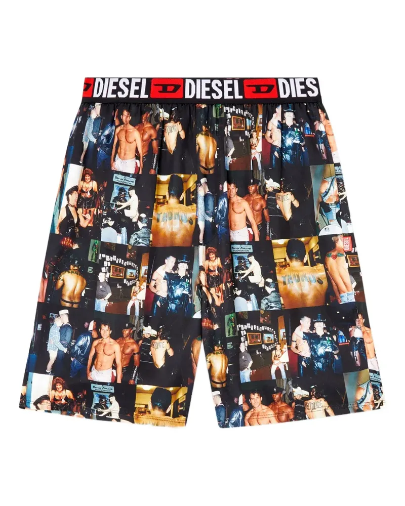 Diesel x Tom of Finland Foundation Shorts mit grafischem Print - Schwarz Schwarz
