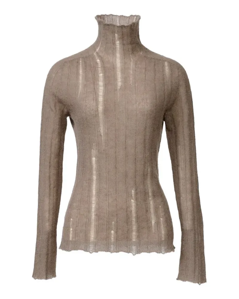 Fabiana Filippi Rollkragenpullover im Distressed-Look - Braun Braun