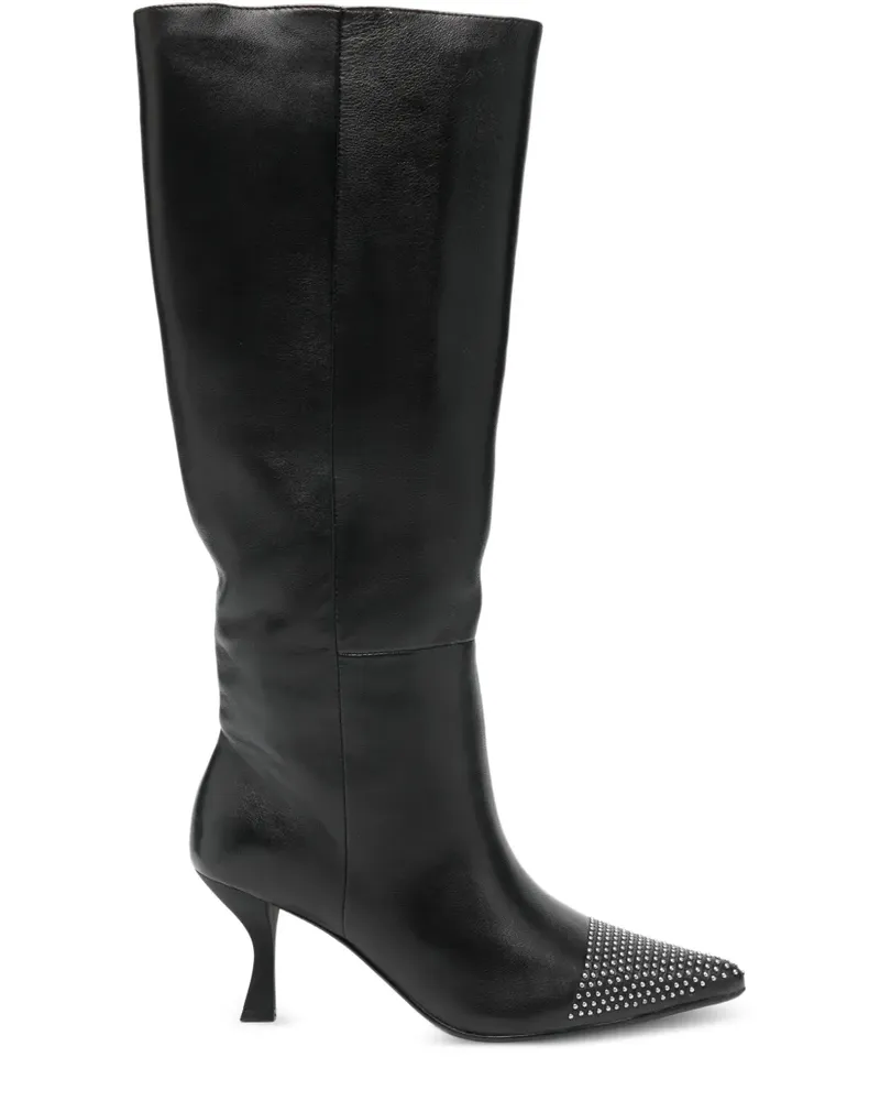 MARC ELLIS Spitze Stiefel mit Nieten 70mm - Schwarz Schwarz