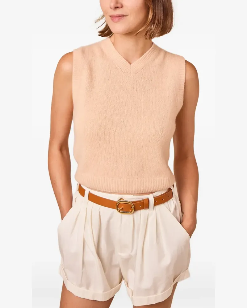 DÔEN V-neck vest - Nude Nude