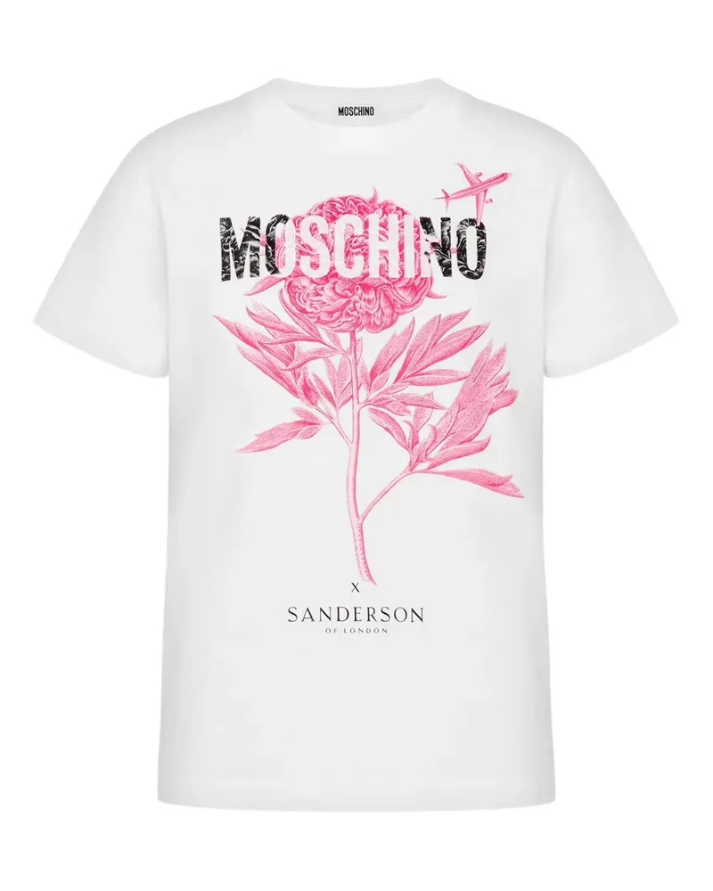 Moschino T-Shirt mit Blumen-Print - Weiß Weiß