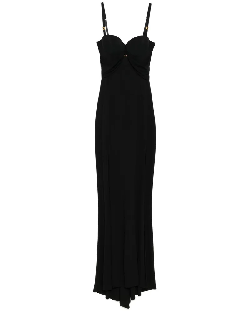 Elisabetta Franchi Maxikleid im Corsage-Stil - Schwarz Schwarz