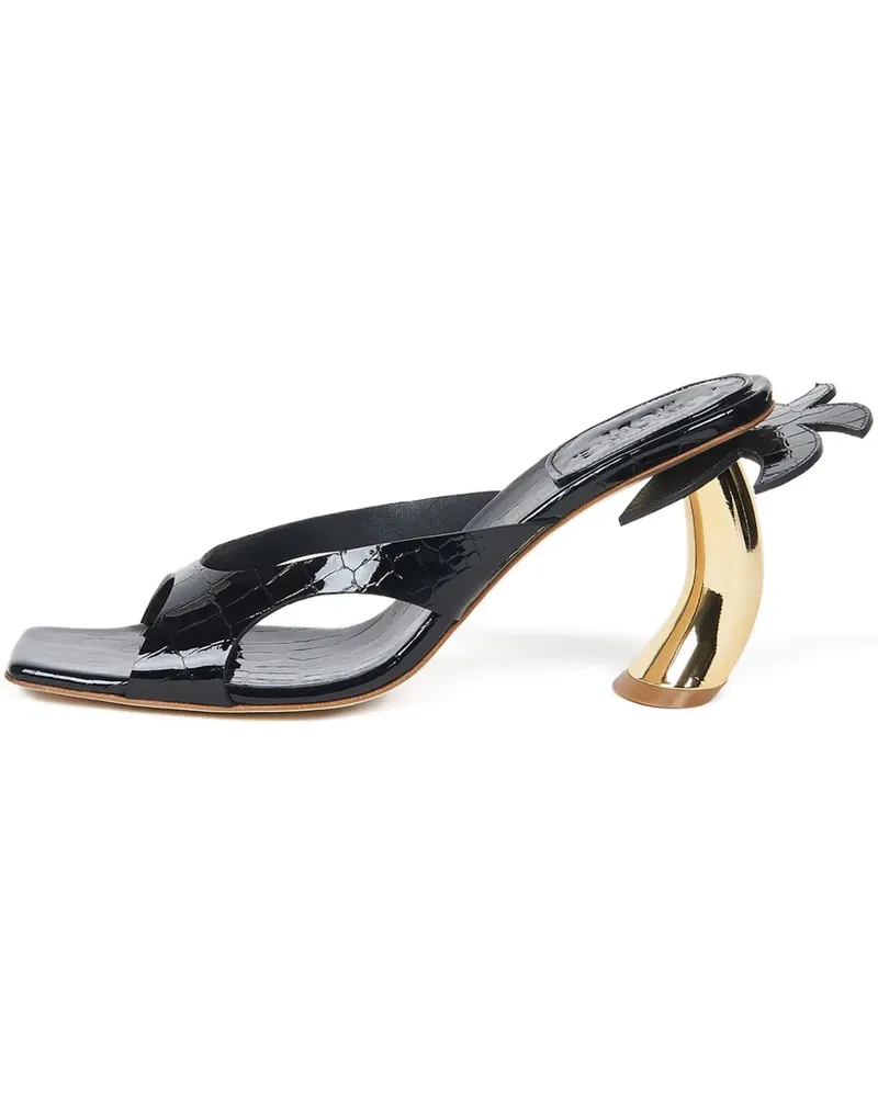 A.W.A.K.E. Chiara Pumps mit Palme 90mm - Schwarz Schwarz