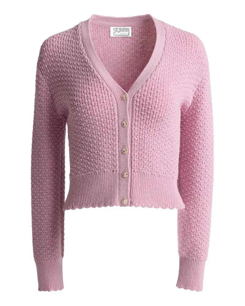 ST. JOHN perle crepe knit cardigan - Rosa Rosa