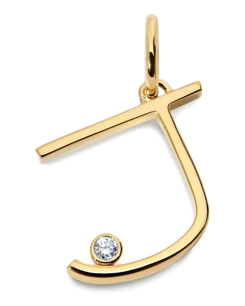 Monica Vinader Solitaire Anhänger mit Diamant - Gold Gold