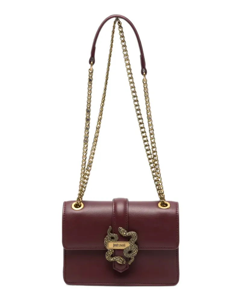 Just Cavalli Schultertasche mit Schlangen-Schild - Rot Rot
